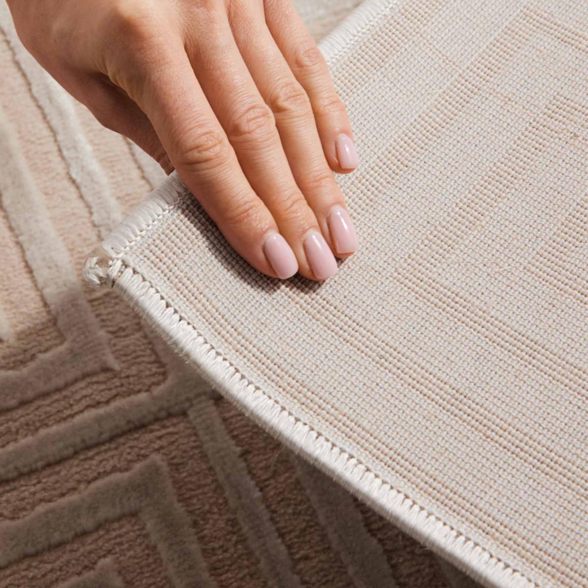 Tapis salon, motif géométrique relief, TOURMALINE, chaleureux — vue 6