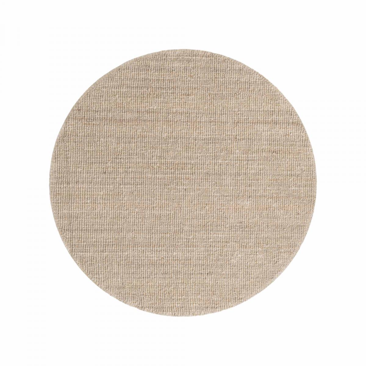 Tapis rond, forme ronde, motif uni, tissé à la main, JUTE J