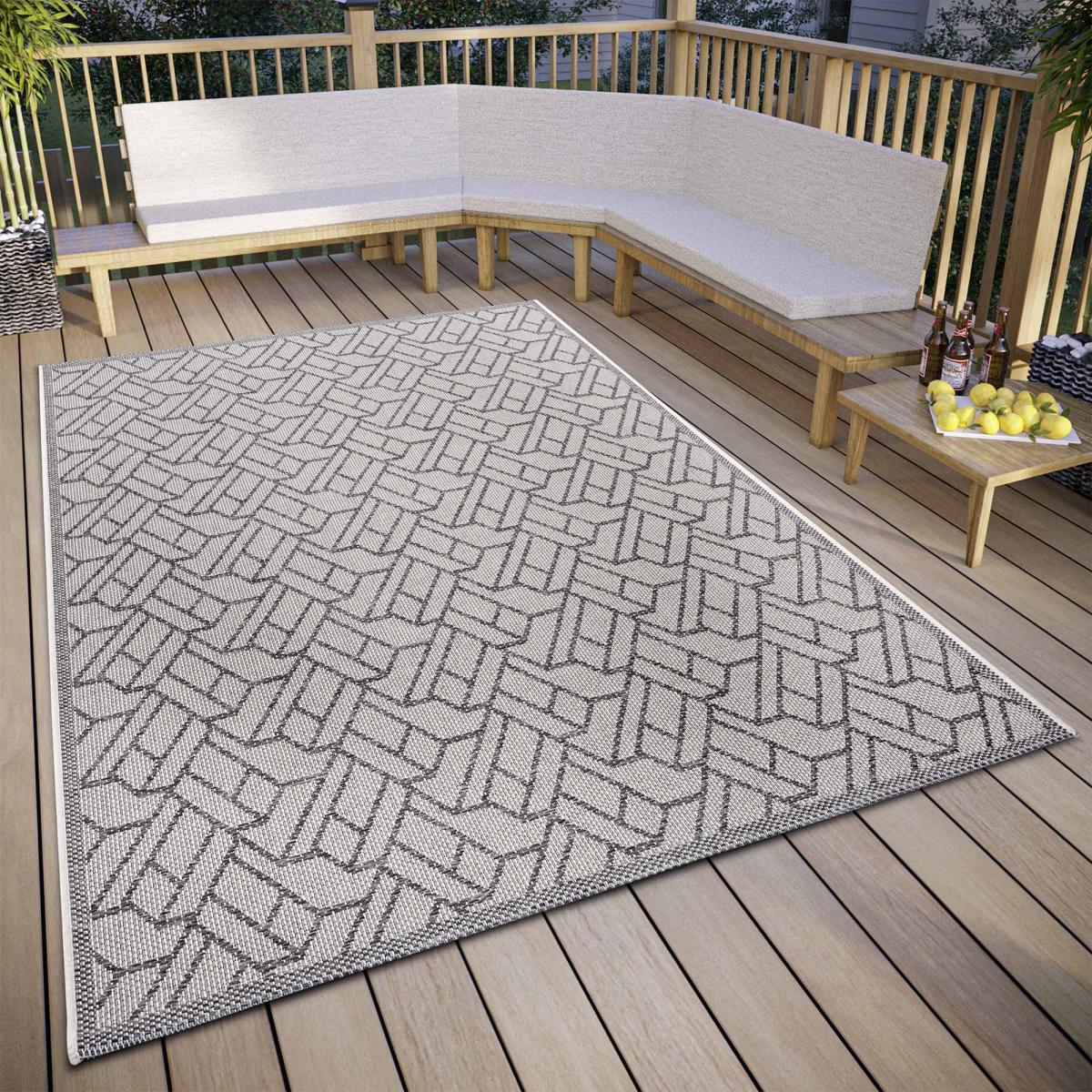 Tapis exterieur kilim motif géométrique, structure authentique ERUS — vue 3