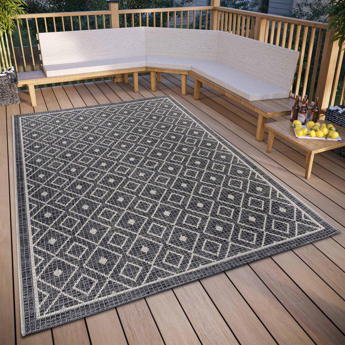 Tapis exterieur kilim géométrique, LAHAL, résistant et original — vue 3