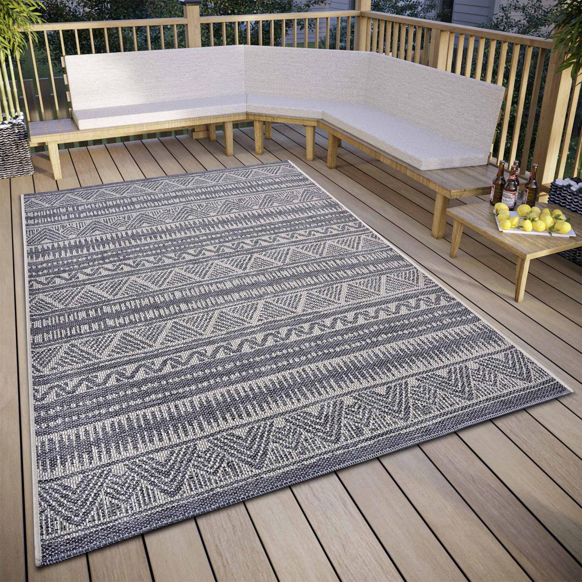 Tapis exterieur kilim ethnique, motif authentique, LOTO — vue 3
