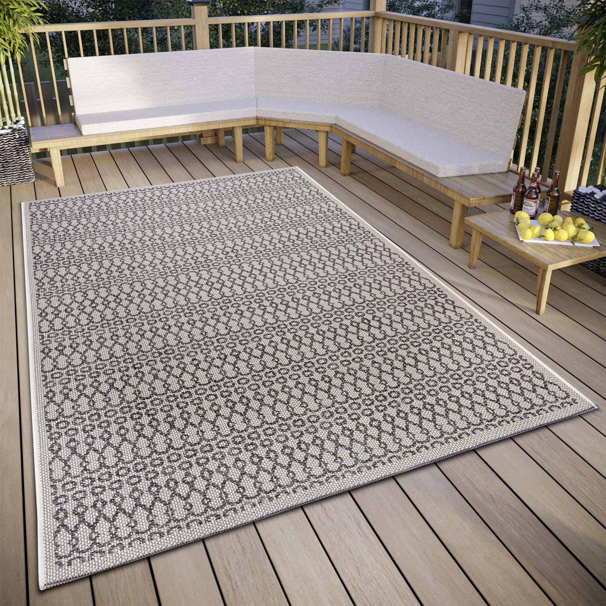 Tapis exterieur kilim géométrique, VANTI, originalité et durable — vue 3