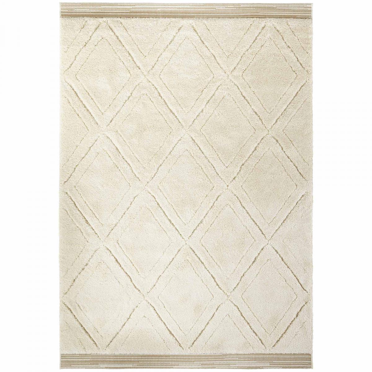 Tapis salon motif géométrique, relief raffiné, COLIN, entretien facile