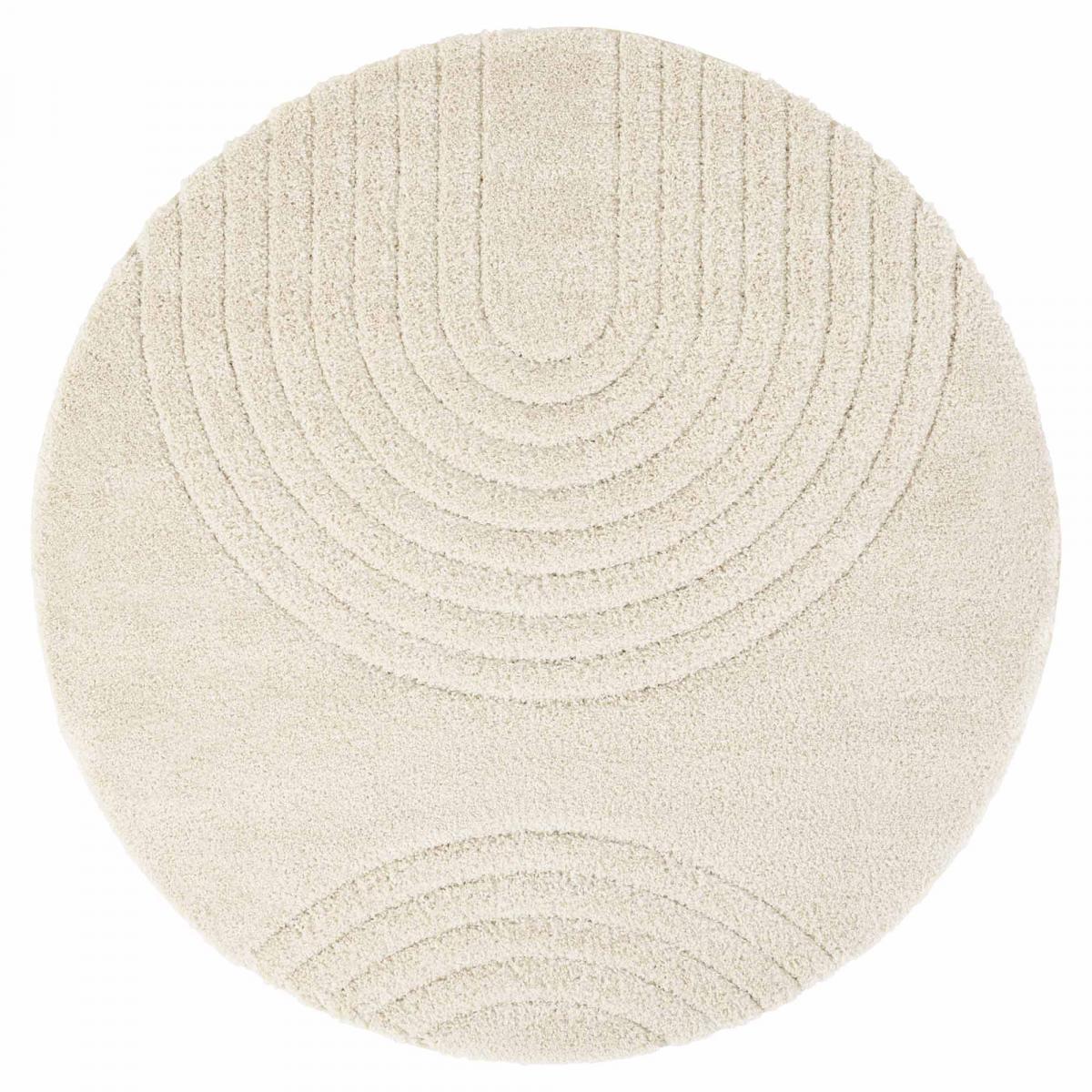 Tapis rond motif rond, forme ronde, structure relief, FERGUS, tissé
