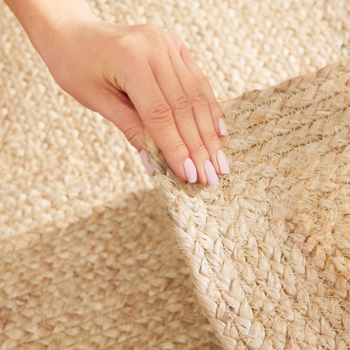 Tapis salon motif simple, JUTE L tissé main, design chaleureux — vue 6