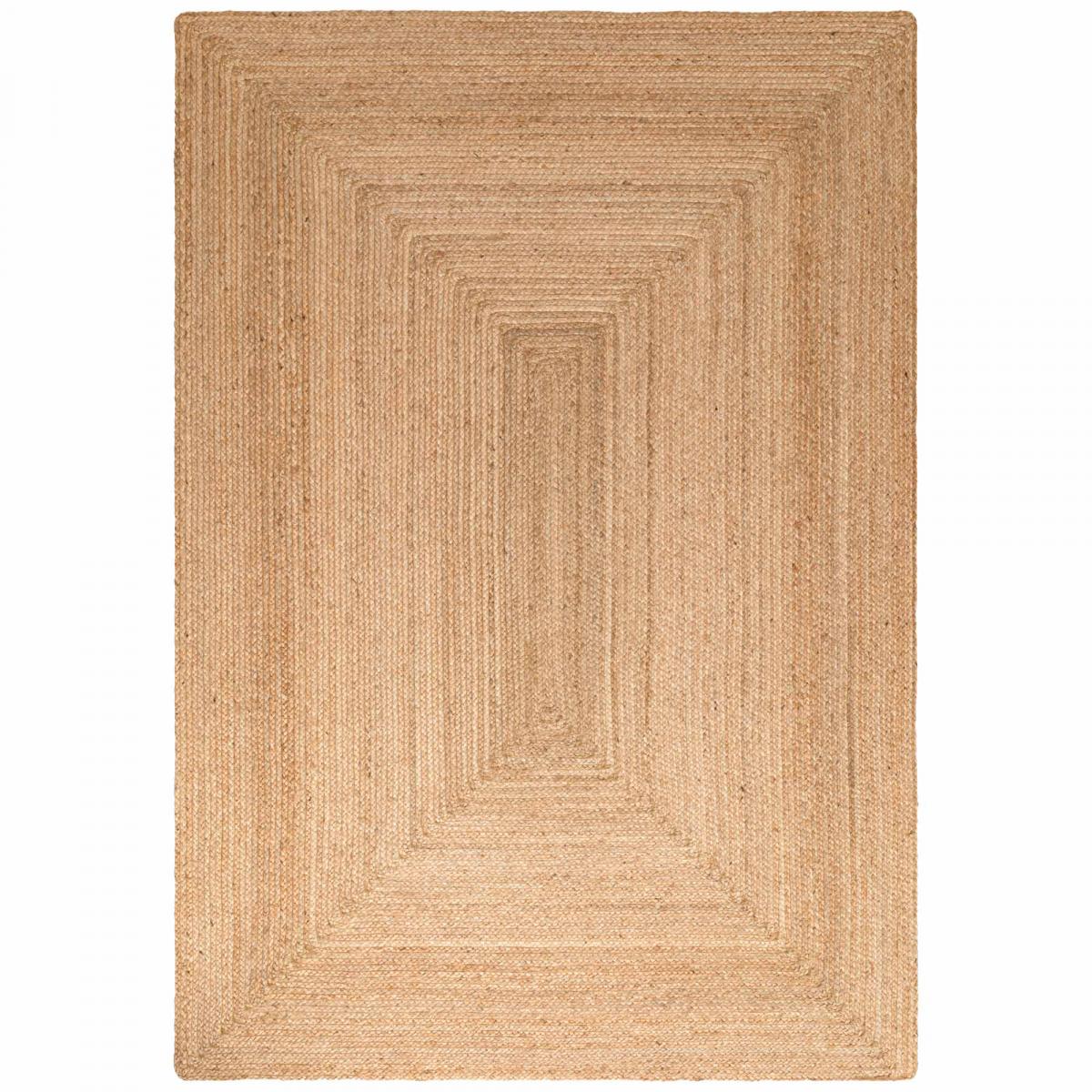 Tapis pour une chambre ou une entrée motif simple, JUTE L tissé main, design chaleureux