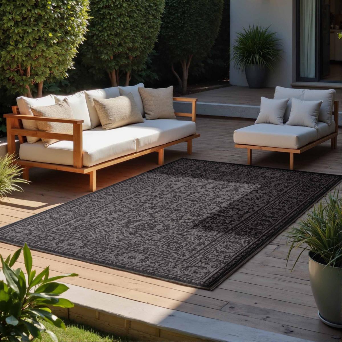 Tapis exterieur kilim oriental authentique, NORIENT, idéal terrasse — vue 3