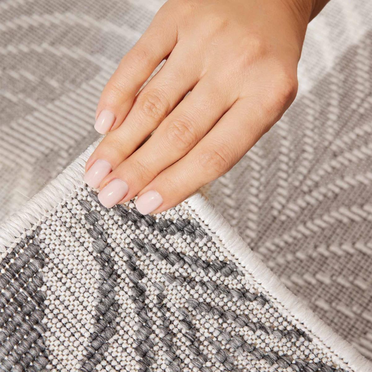 Tapis exterieur kilim nature floral, structure authentique, DINAV — vue 6