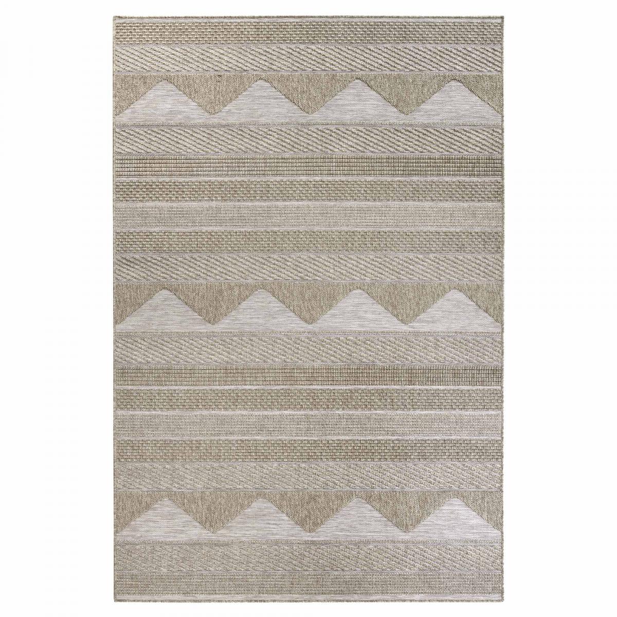 Tapis exterieur motif géométrique, structure relief, ELISABETH pliable