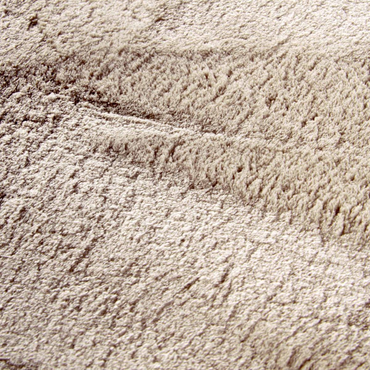 Tapis salon faux uni poils ras, tissé polyester confortable, LEON — vue 5