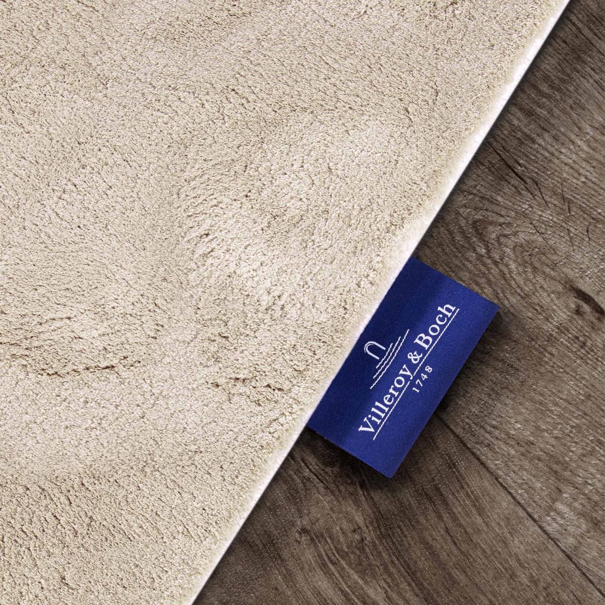 Tapis salon faux uni poils ras, tissé polyester confortable, LEON — vue 6
