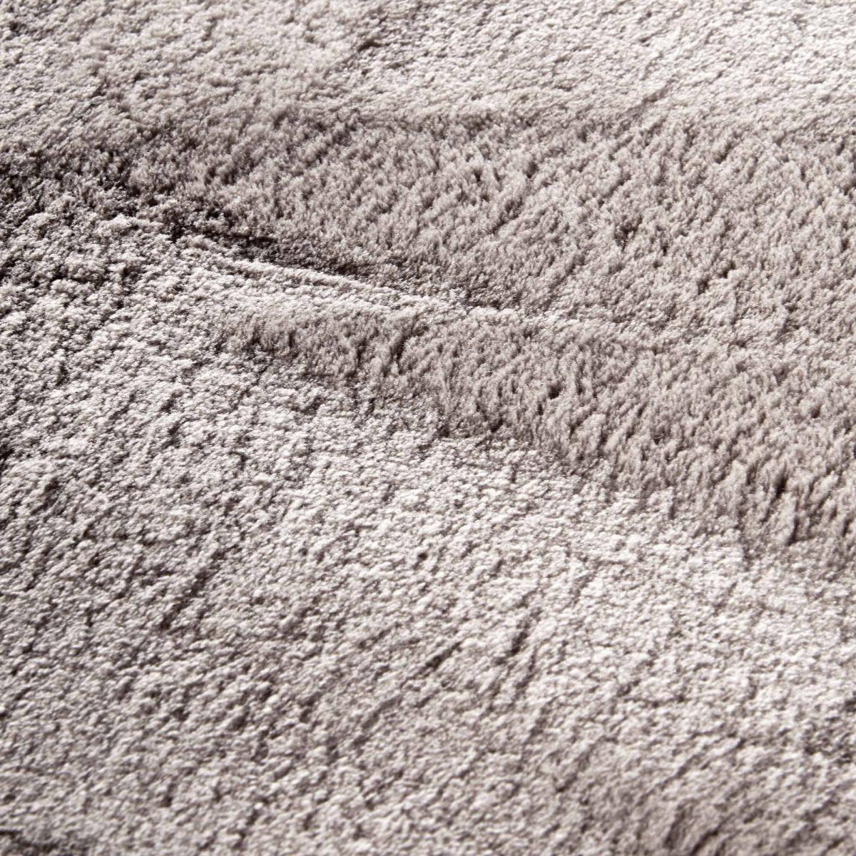 Tapis salon faux uni poils ras, tissé polyester confortable, LEON — vue 5