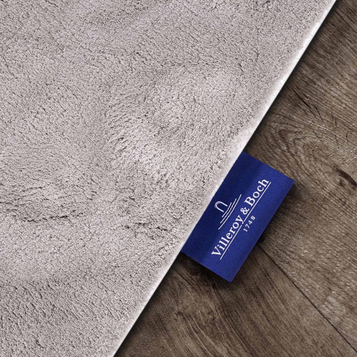 Tapis salon faux uni poils ras, tissé polyester confortable, LEON — vue 6