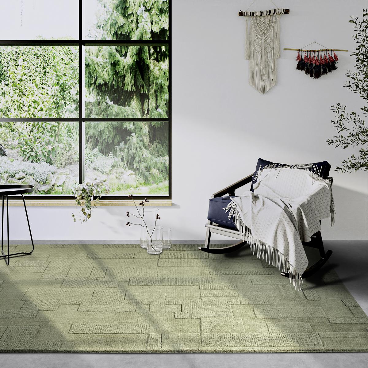 Tapis salon, motif géométrique authentique, WILHELMINE, tissé main — vue 3