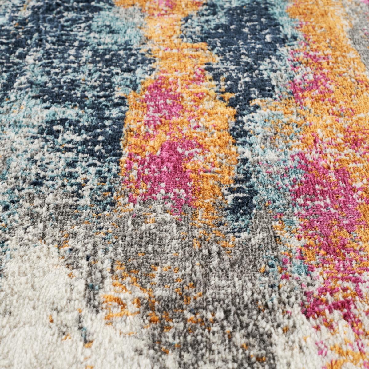 Tapis d'orient contemporain multicolore en polypropylène LYN3 LY. — vue 4