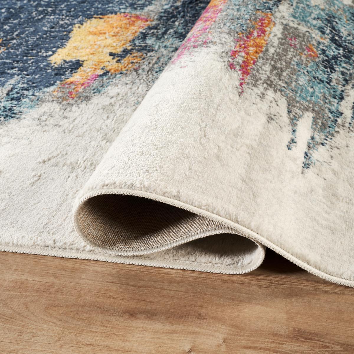 Tapis d'orient contemporain multicolore en polypropylène LYN3 LY. — vue 5