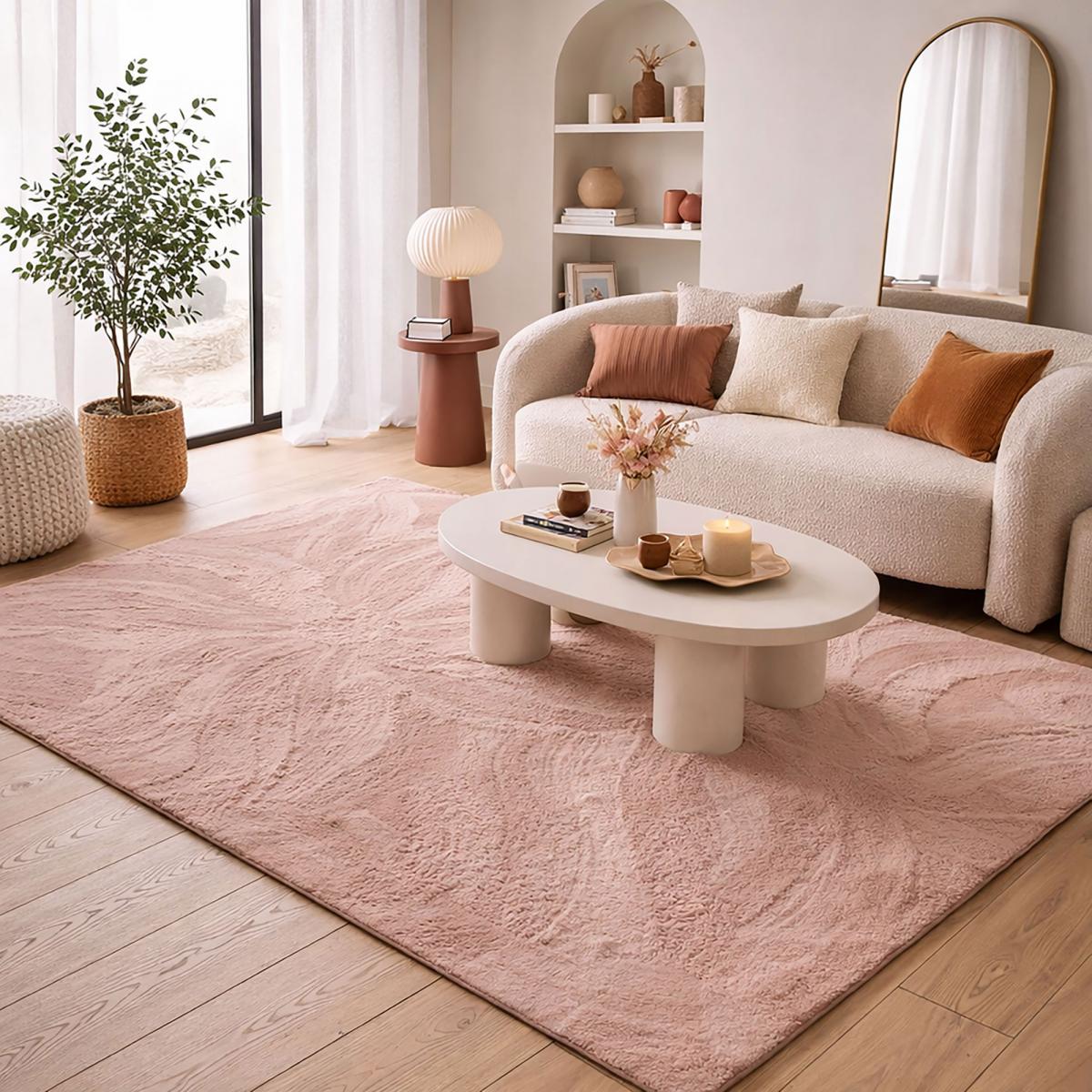 Tapis salon ultra doux, uni et lavable LYN50, aussi idéal pour la chambre — vue 3