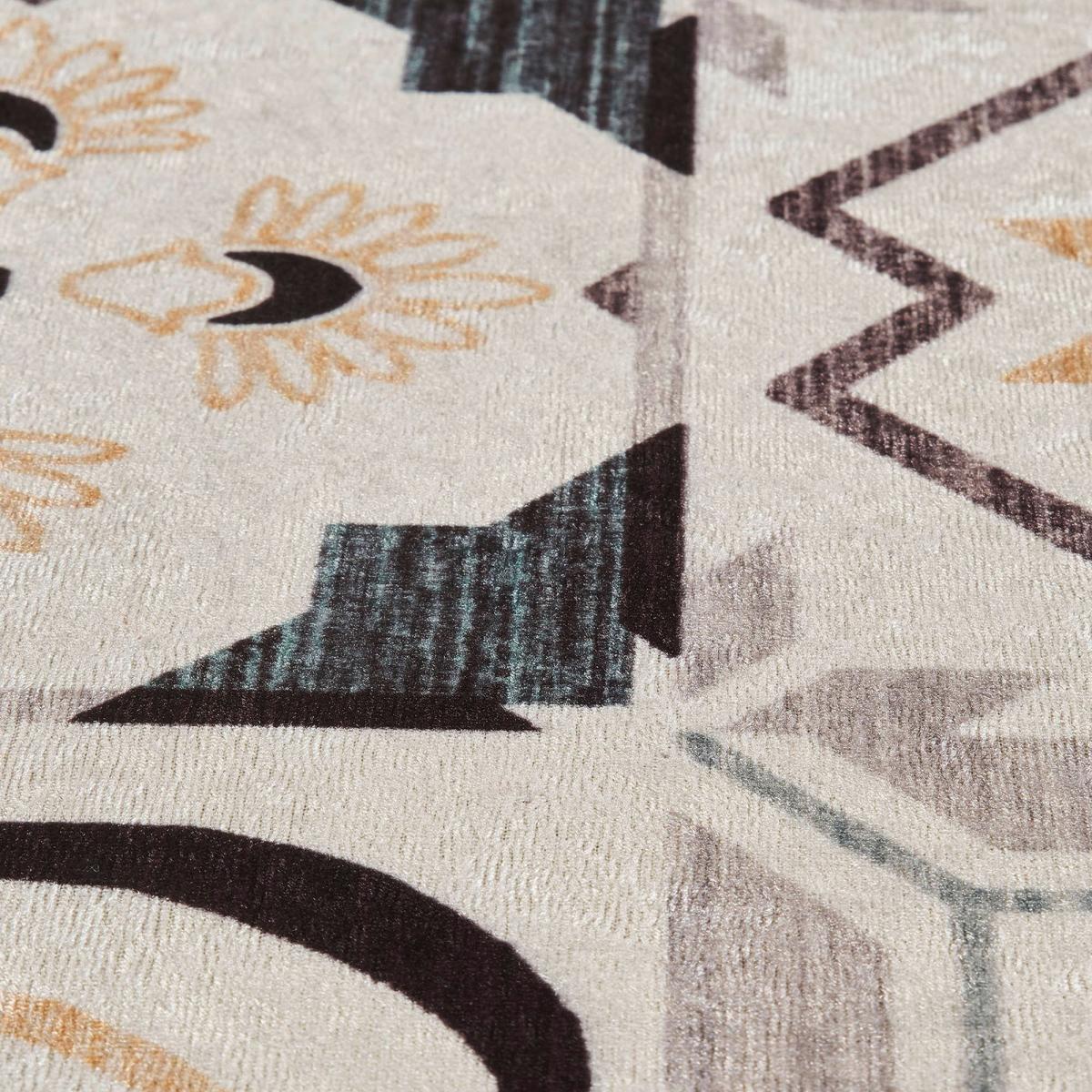 Tapis cuisine ou salle de bain motif géométrique, texture kilim, LYN11 C, design original — vue 4