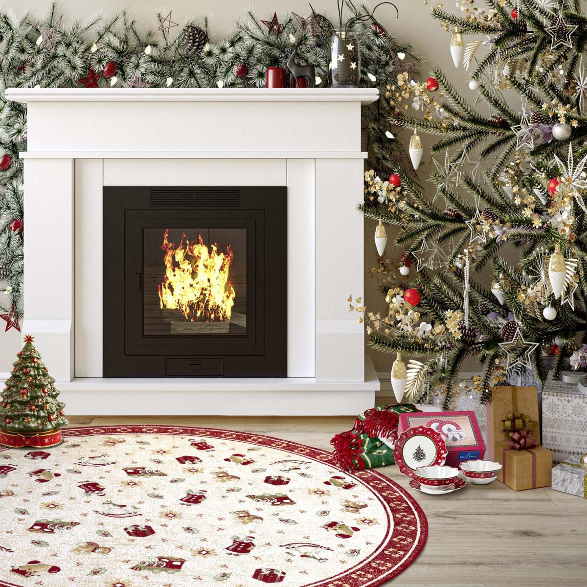Tapis salon ou enfant NOEL 1, tapis kilim fin et original — vue 5