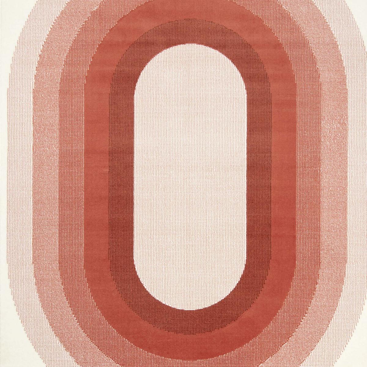 Tapis motif géométrique ovale dégradé, style rétro 70's — vue 4