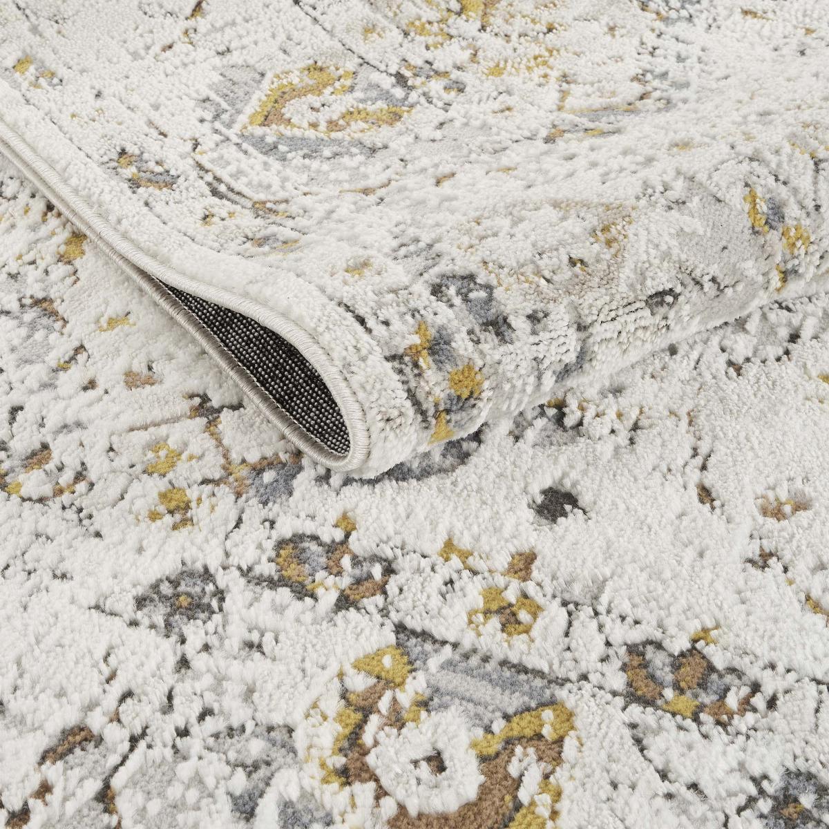 Tapis salon, motif rétro-vintage en relief, style chaleureux — vue 5