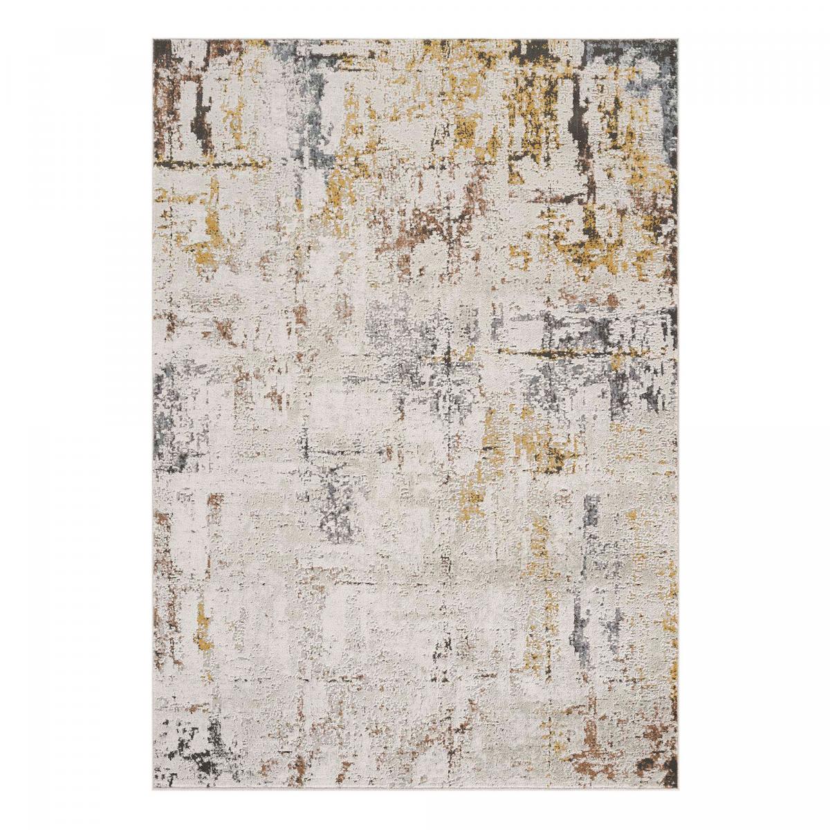 Tapis salon, motif abstrait en relief, moderne et résistant