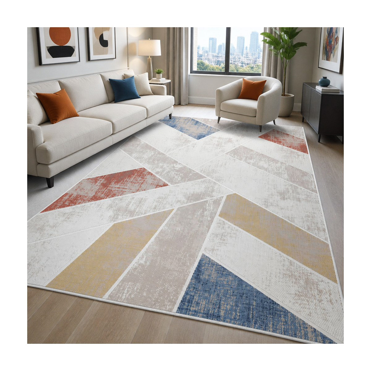 Tapis salon, motif géométrique, LYN55 VEGA — vue 3