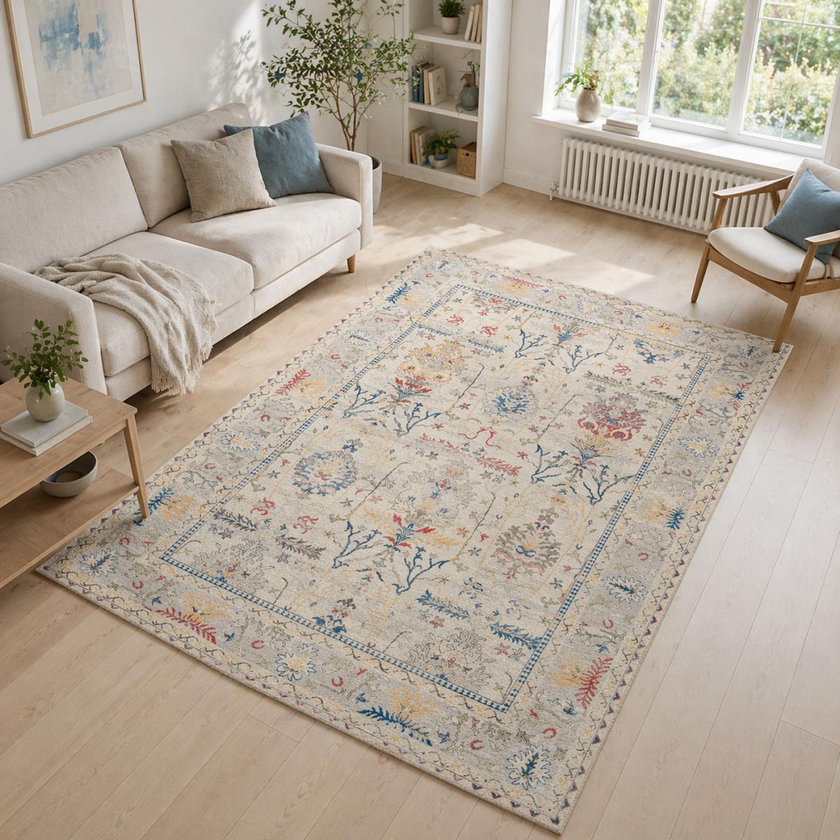 Tapis d'orient au motif oriental, style kilim, LYN11 PERLE — vue 3