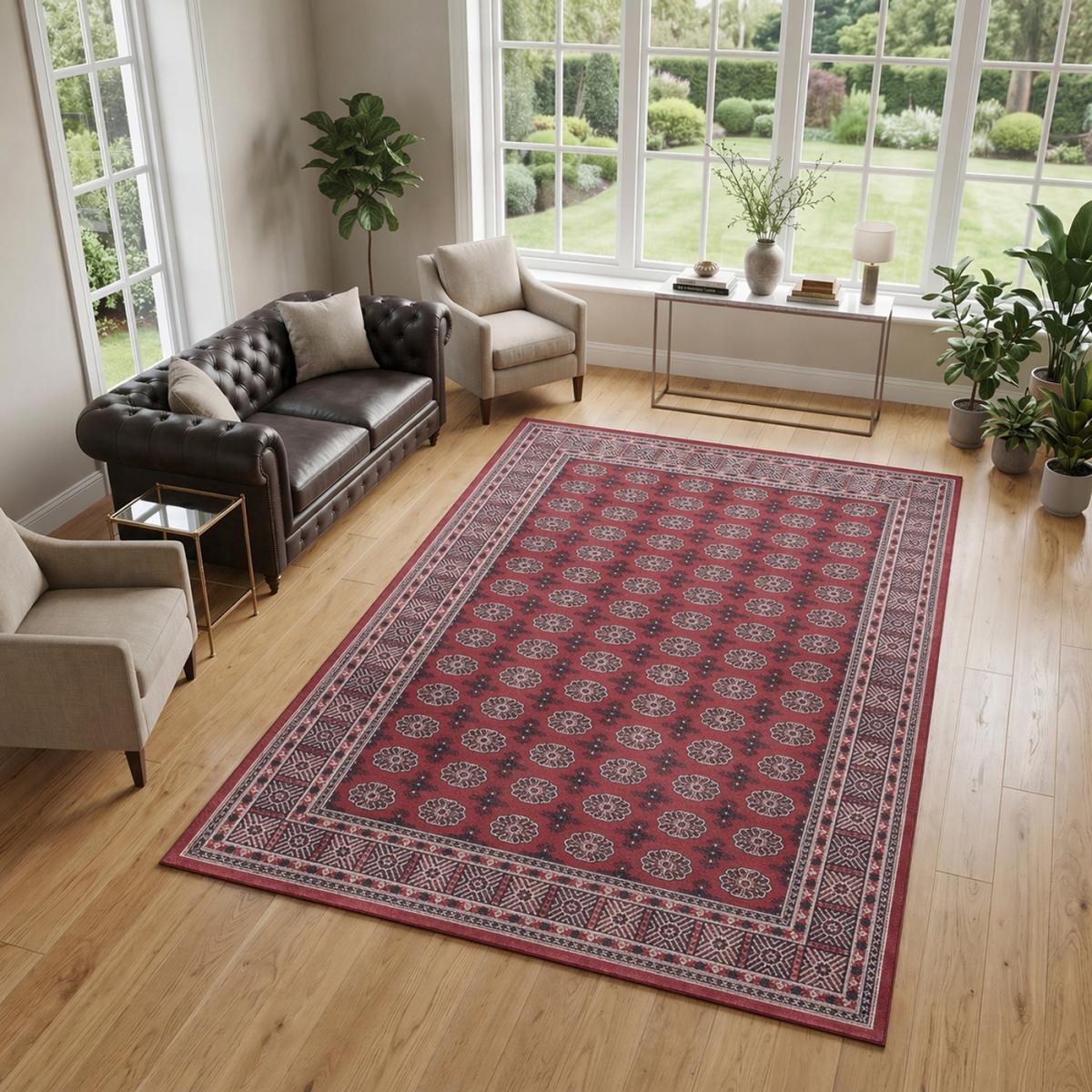 Tapis d'orient au motif oriental, style kilim, LYN11 RUBIS — vue 6