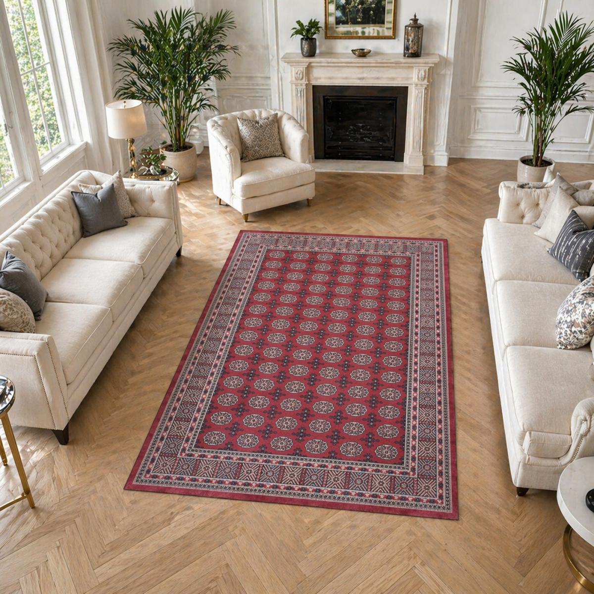 Tapis d'orient au motif oriental, style kilim, LYN11 RUBIS — vue 3