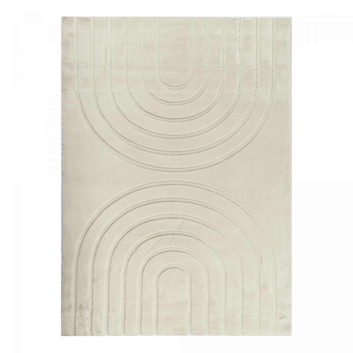 Tapis salon, faux uni sobre, texture en relief LYN59 DEH