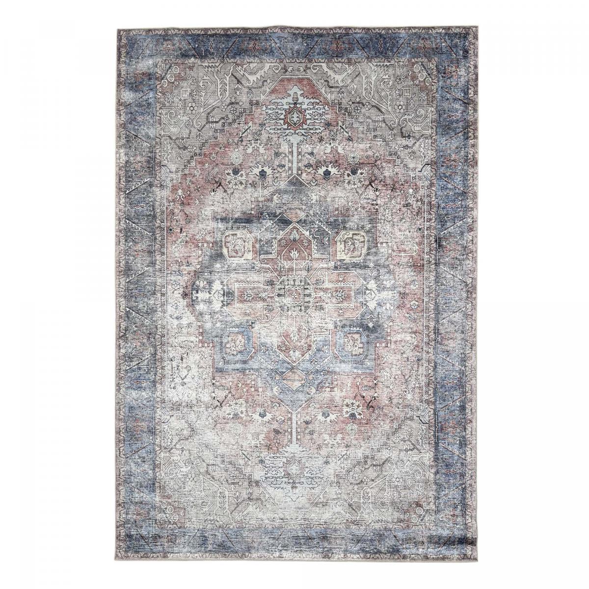 Tapis d'orient kilim motif oriental, LYN11 VINTAGE C, tissée et chaleureuse