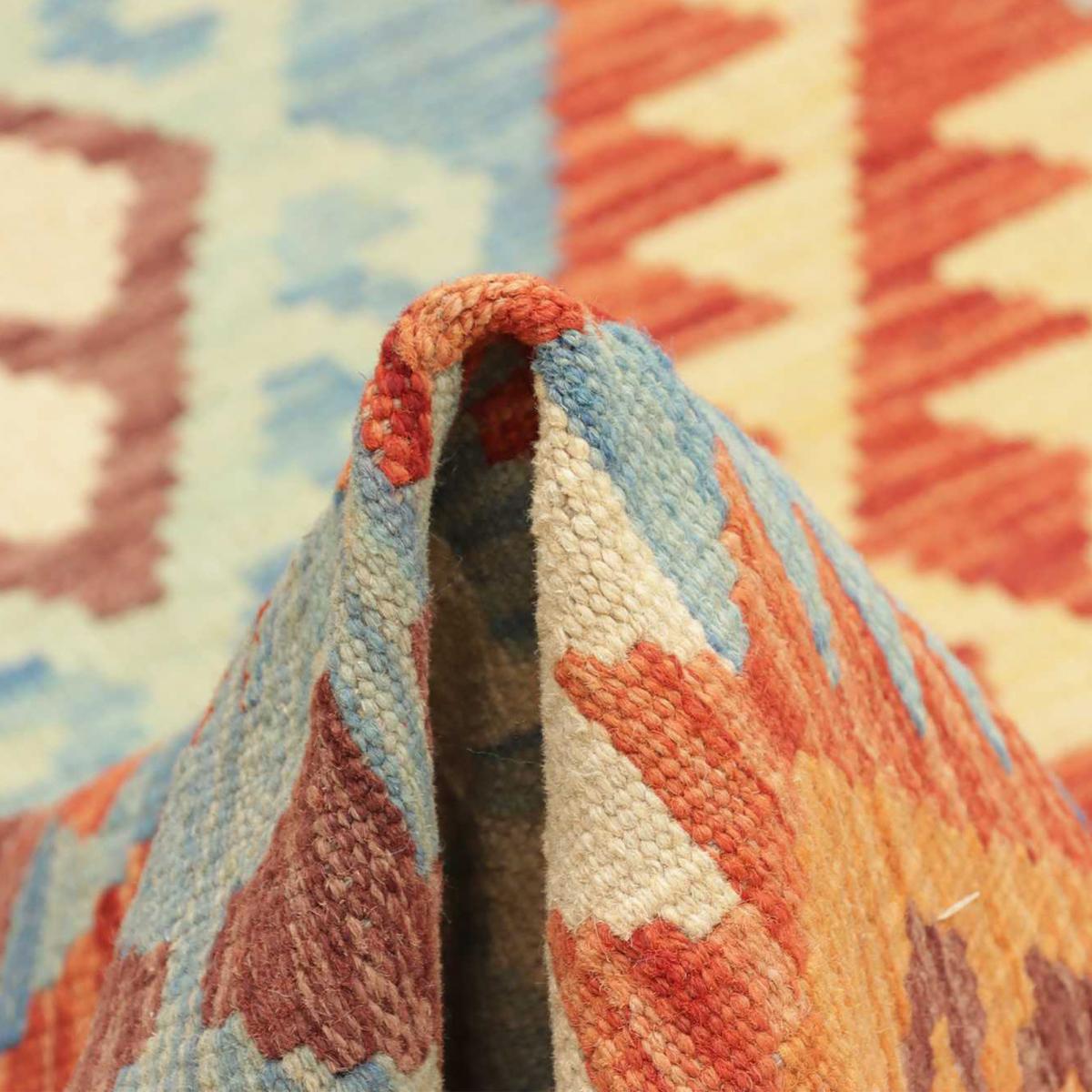 Tapis d'orient ethnique authentique, tissé plat en laine naturelle — vue 6