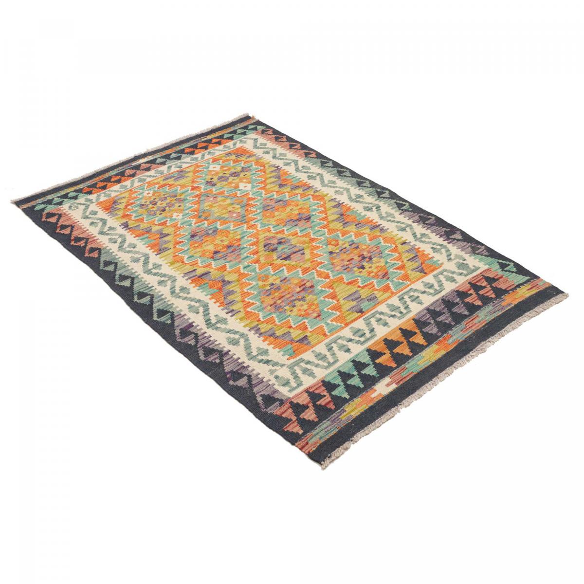 Tapis d'orient à motif géométrique, tissage plat authentique — vue 4