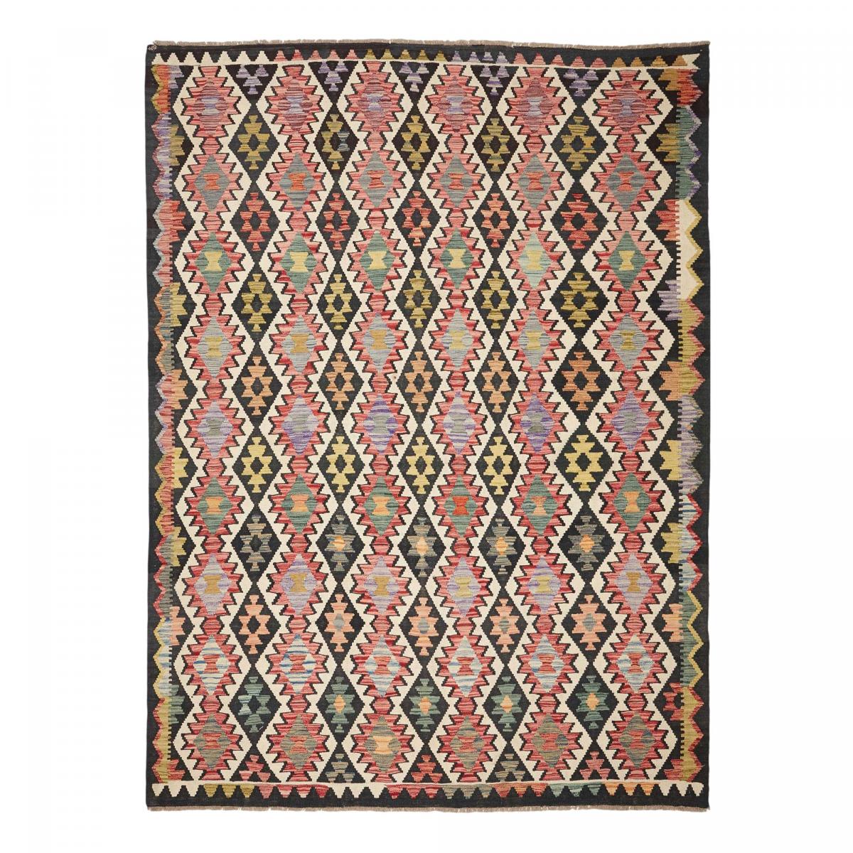 Tapis d'orient au motif ethnique, tissé plat en laine, KILIM 3