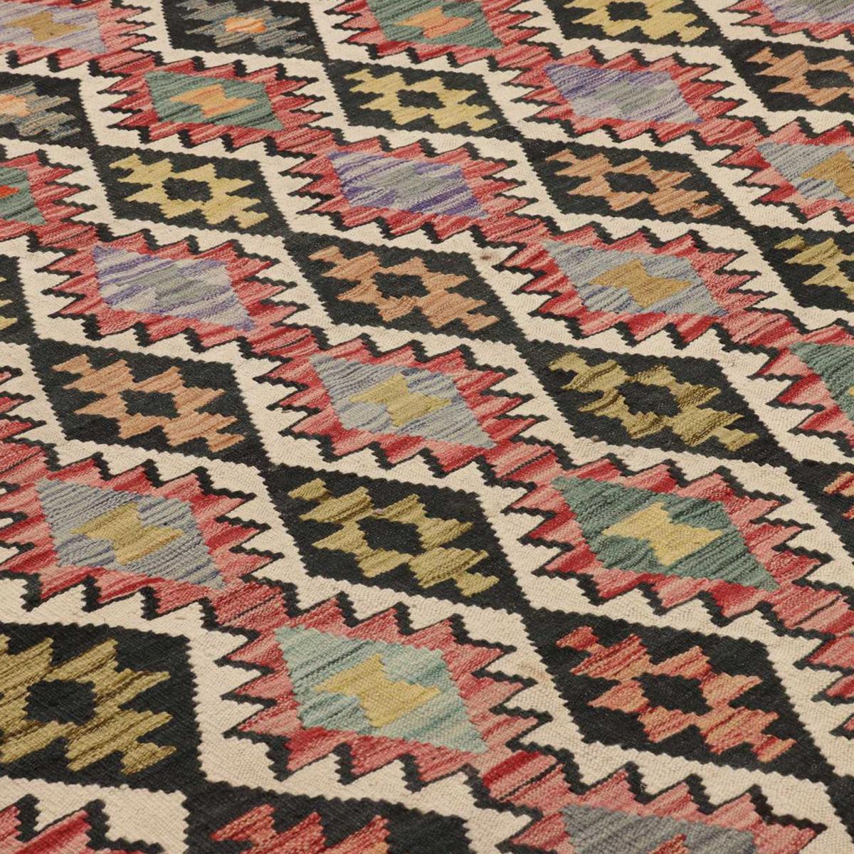 Tapis d'orient au motif ethnique, tissé plat en laine, KILIM 3 — vue 5