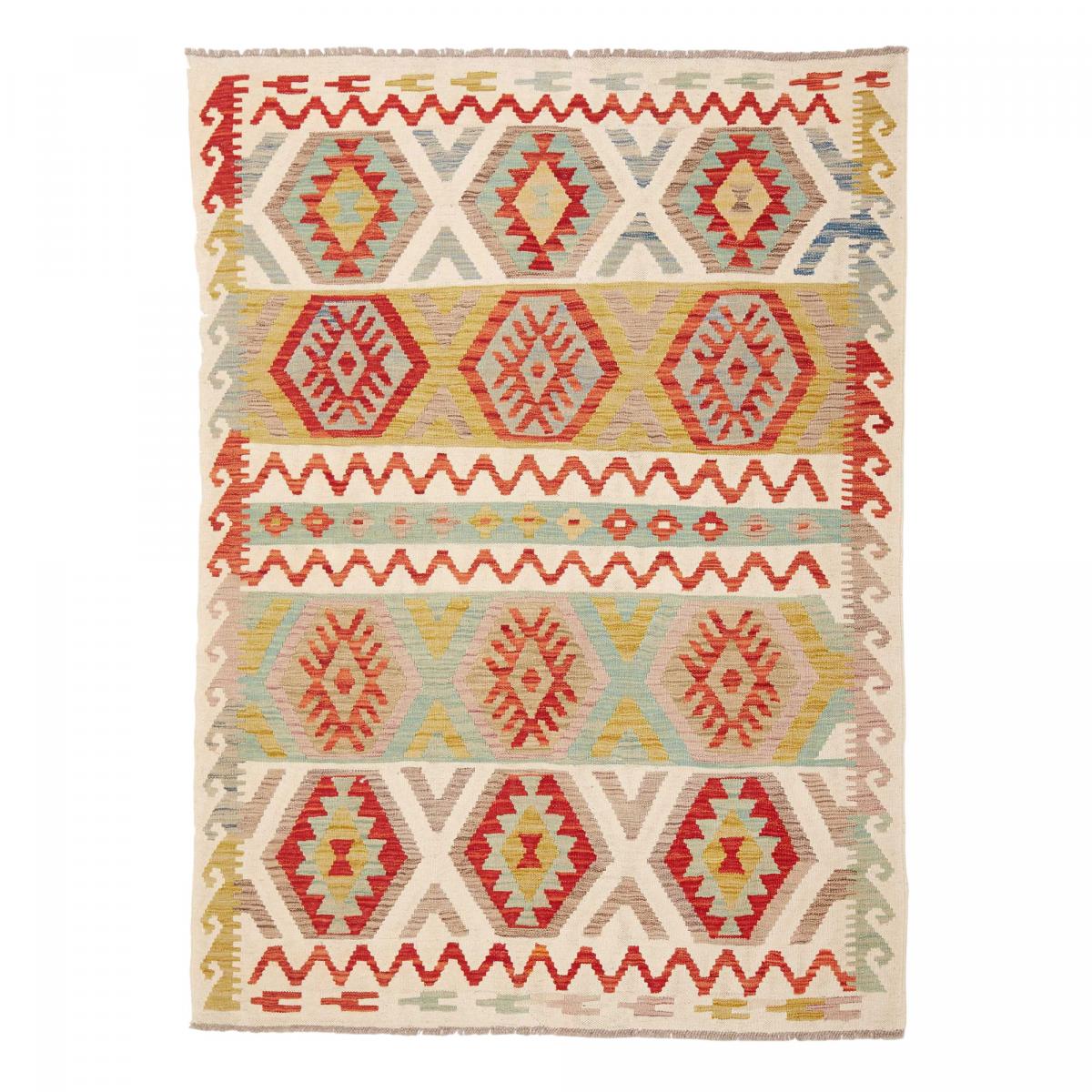 Tapis d'orient au motif ethnique, tissé plat en laine pure, KILIM 4