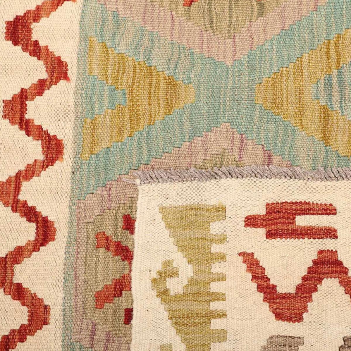 Tapis d'orient au motif ethnique, tissé plat en laine pure, KILIM 4 — vue 6