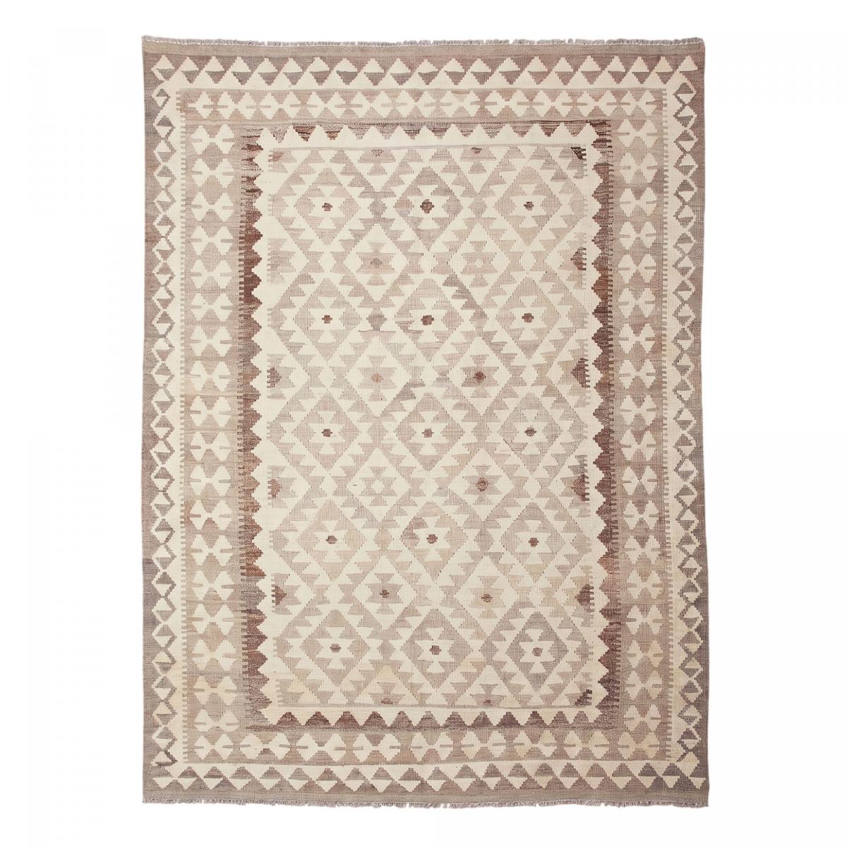 Tapis d'orient, motif géométrique artisanal, tissé à plat, KILIM 5