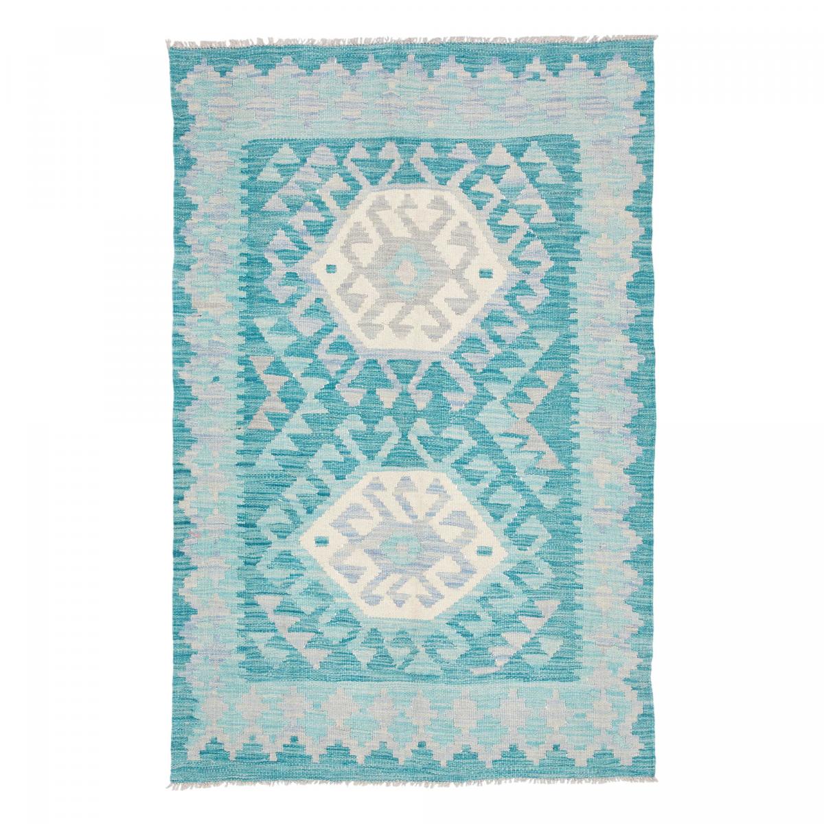 Tapis d'orient, motif géométrique authentique, tissé à plat, KILIM 15
