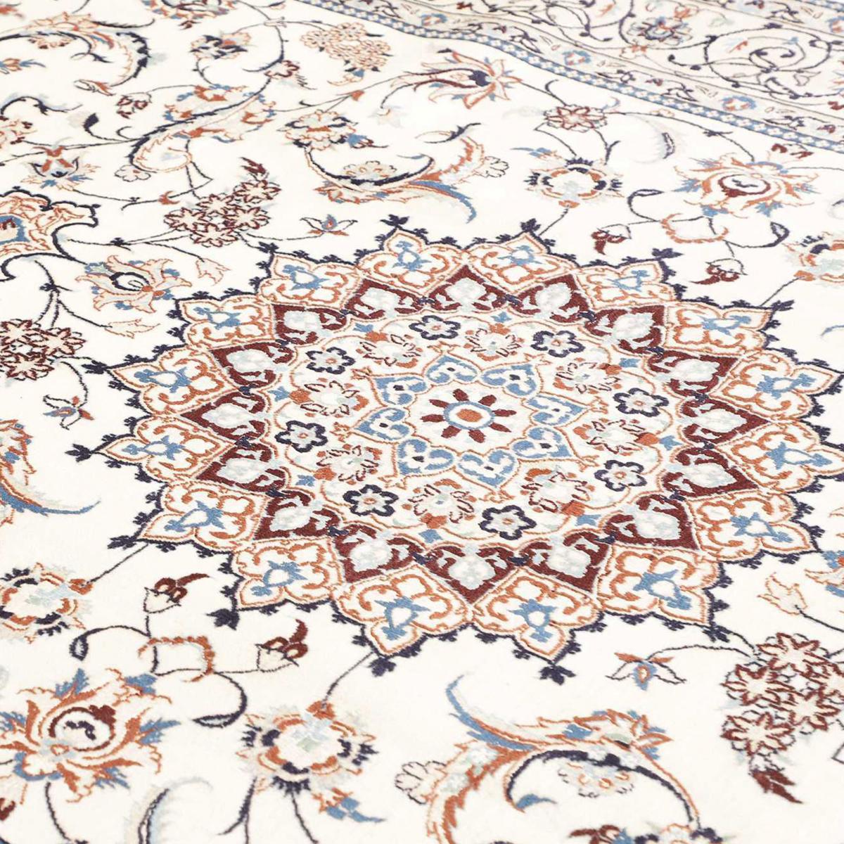 Tapis d'orient, motif oriental, noué main, laine et soie, NAIN 9LA 34 — vue 6