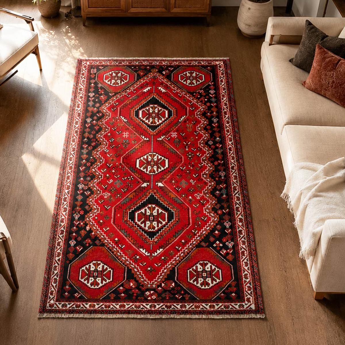 Tapis d'orient au motif oriental, noué à la main en laine — vue 3