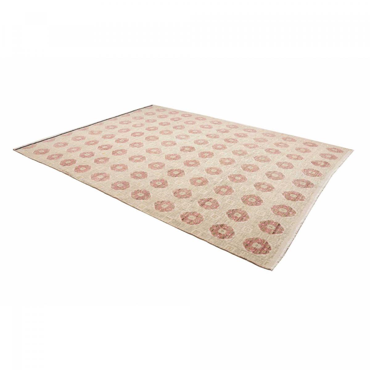 Tapis salon, motif nature floral, artisanal noué main en laine — vue 4