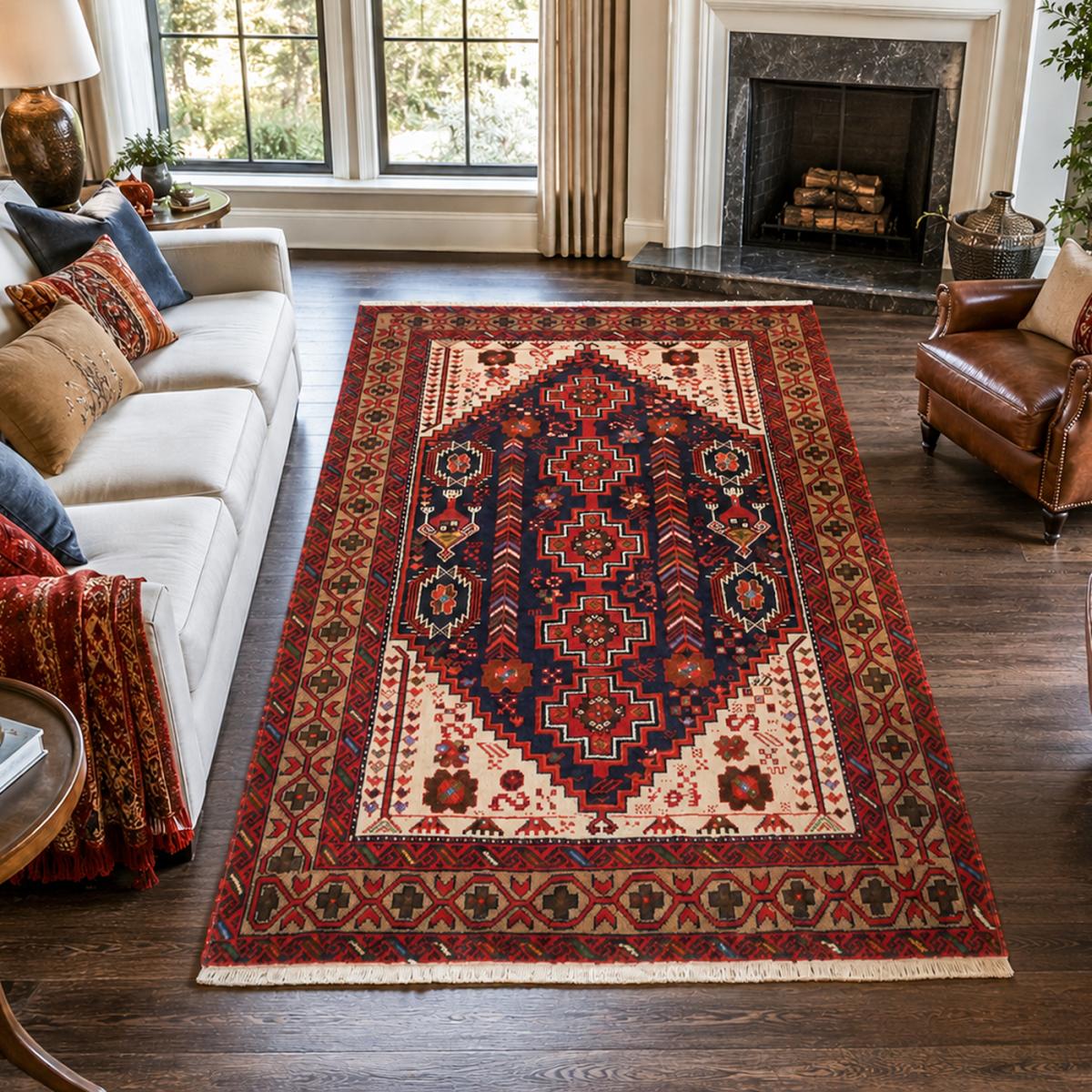 Tapis d'orient, motif oriental, noué main, laine, BALUTSCH 3 — vue 3