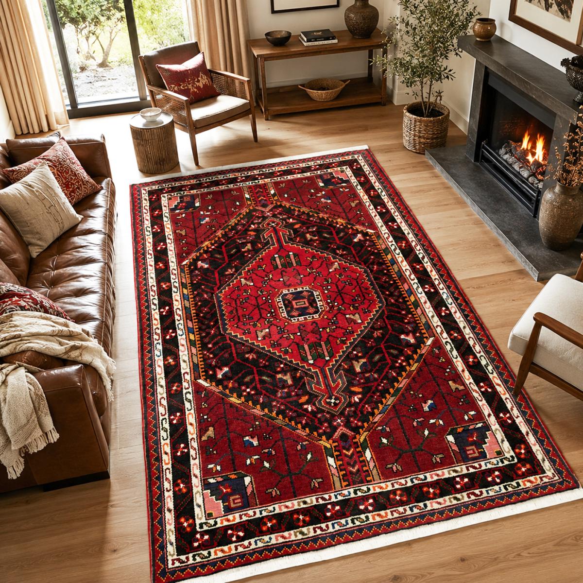 Tapis d'orient au motif oriental, noué à la main, HAMADAN 14 — vue 3