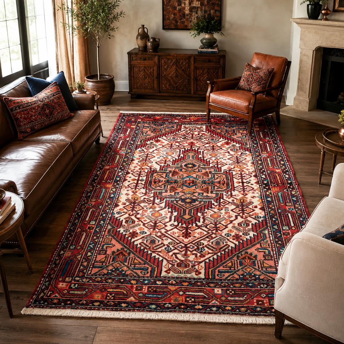 Tapis d'orient au motif oriental, noué main, HAMADAN 15 — vue 3