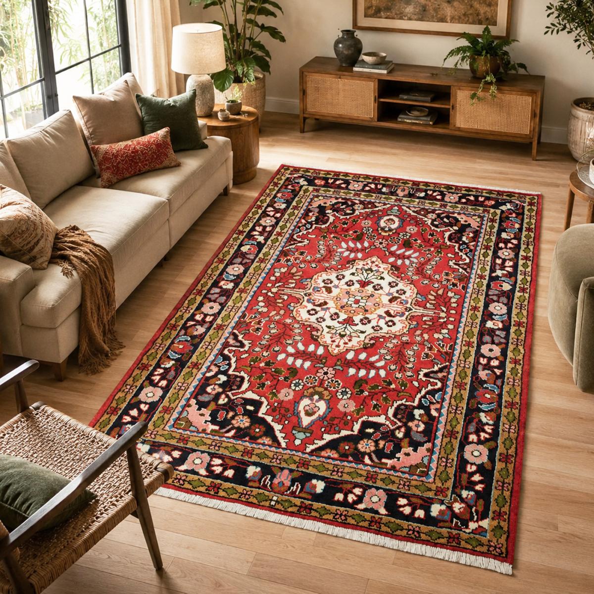 Tapis d'orient oriental, noué main en laine, HAMADAN 16 — vue 3