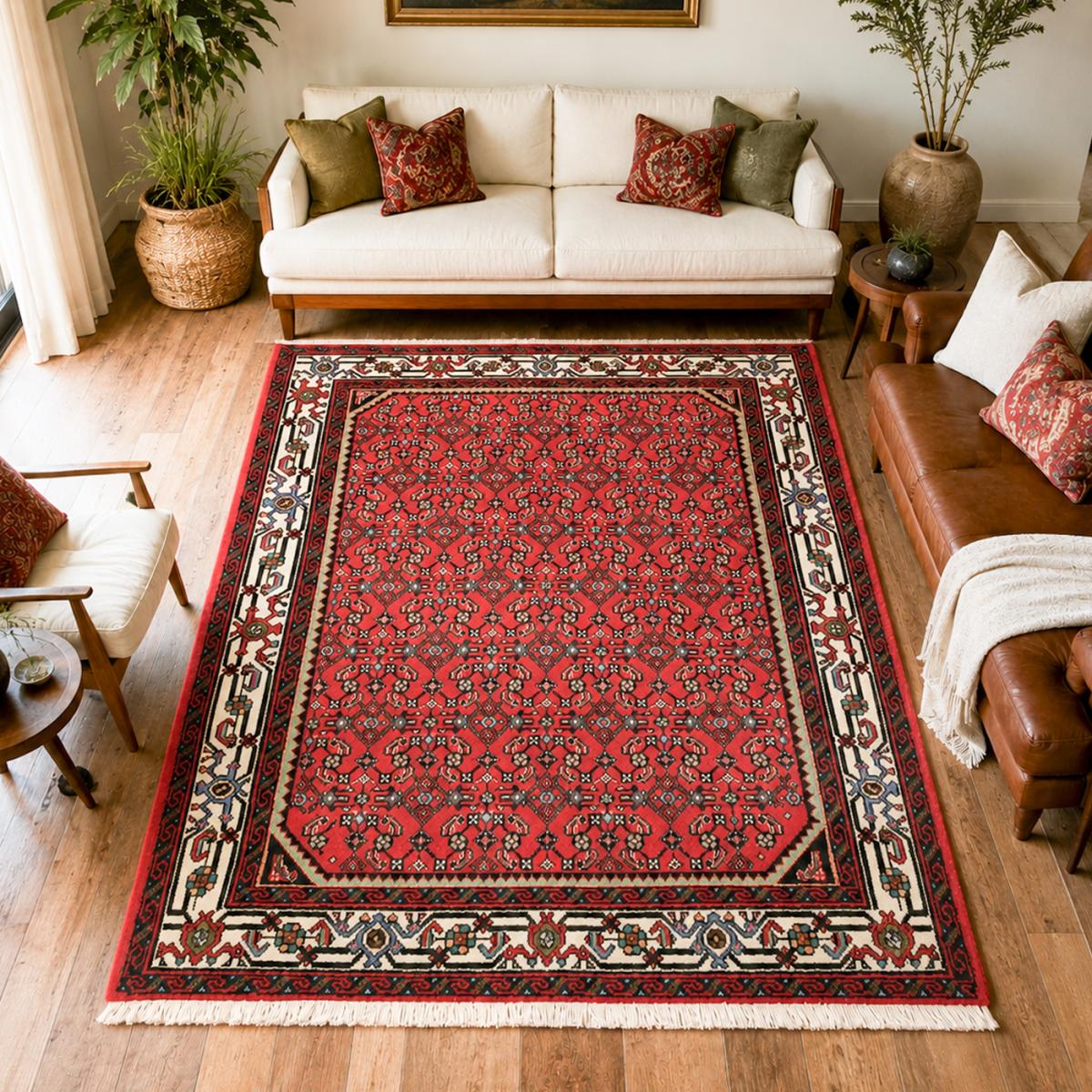 Tapis d'orient au motif oriental, noué main en laine, HAMADAN 21 — vue 3