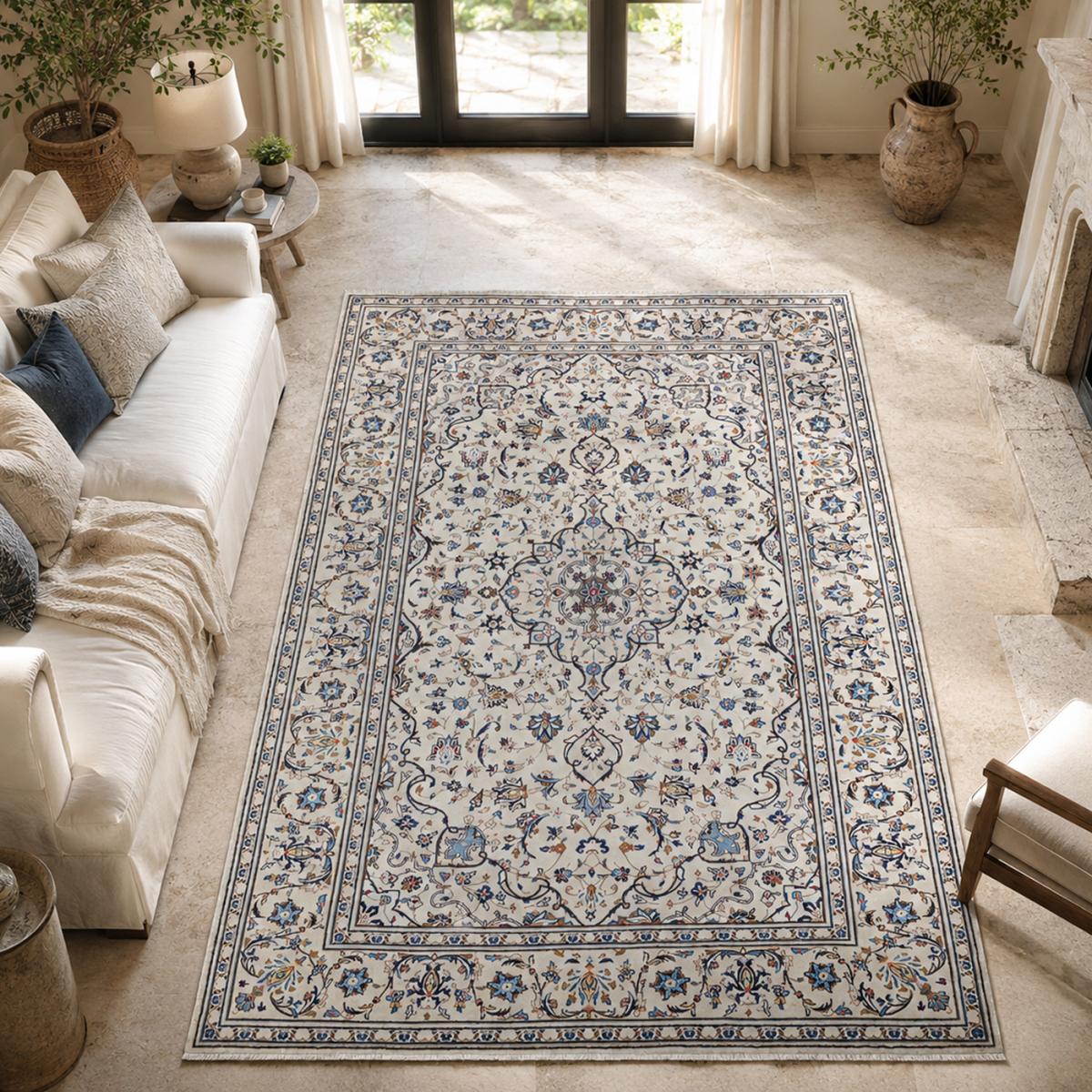 Tapis d'orient, motif oriental noué main en laine, KASHAN 2 — vue 3