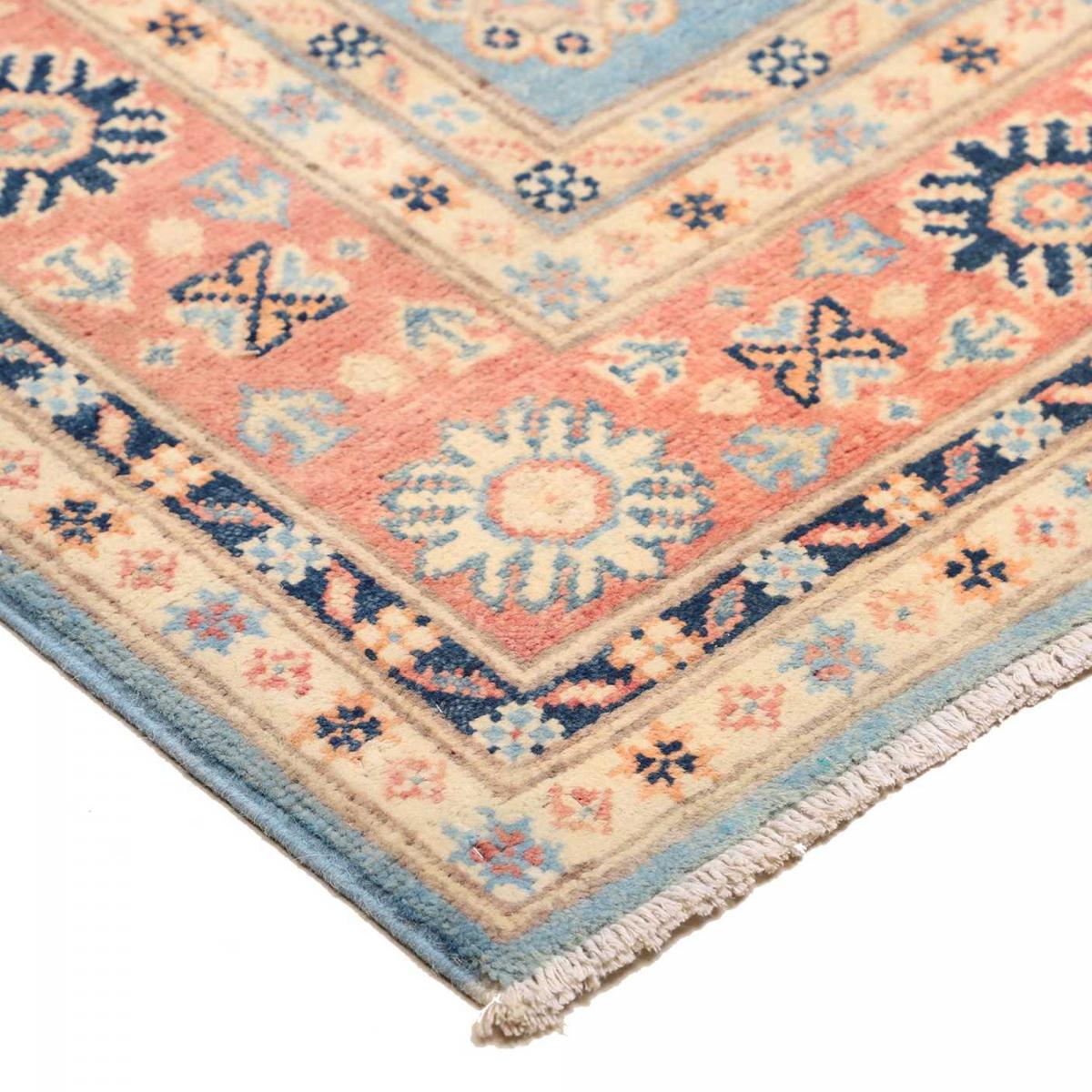 Tapis salon géométrique, artisanal noué main en laine naturelle — vue 5